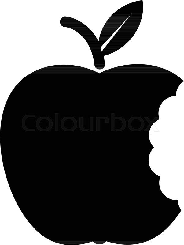 602x800 Bite Apple Icon Simple Illustration Stock Vector Colourbox