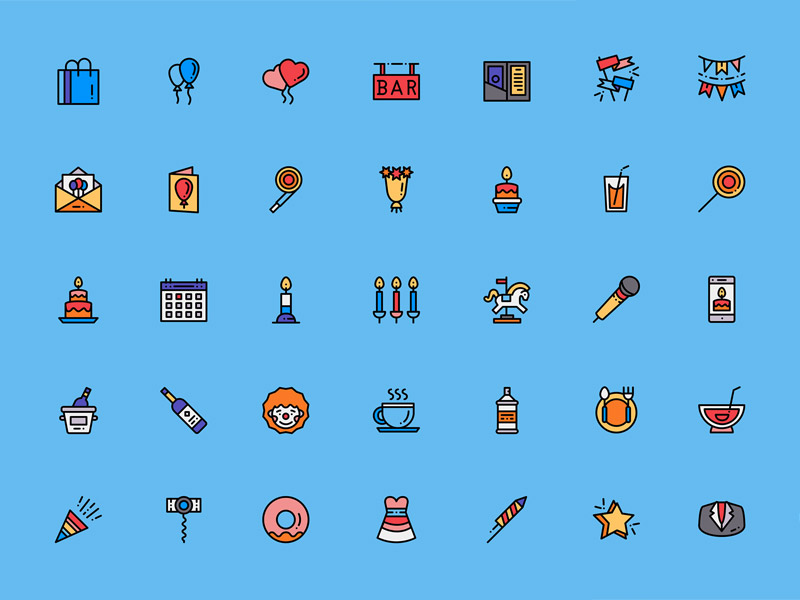 Party And Events Icon Set Sketch Freebie 800x600 Party And Events Icon Set Sketch Freebie