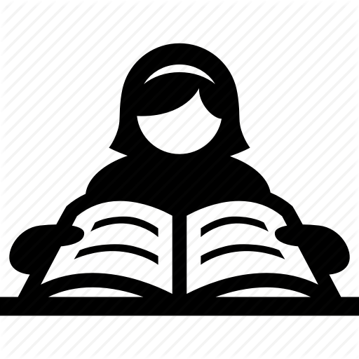 512x512 Book, Girl, Read, Reading, Study, Studying Icon