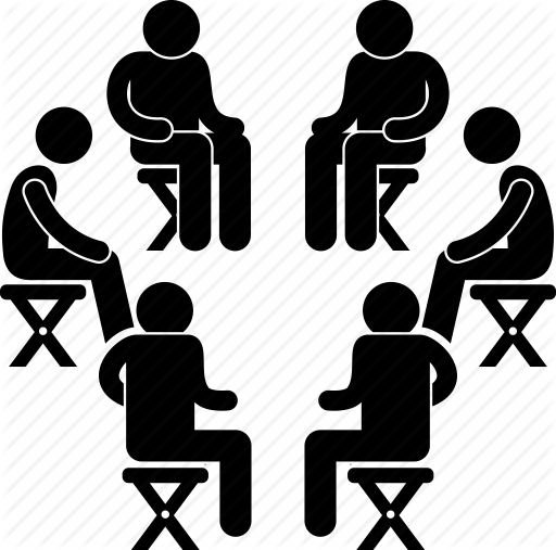 512x507 Circle, Discussion, Group, People, Sitting, Support, Talk Icon