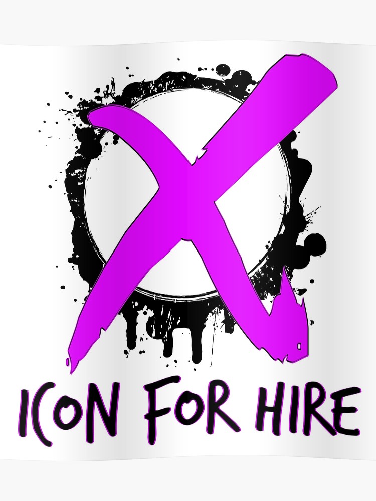750x1000 Icon For Hire Xo Black Text Pink X Poster