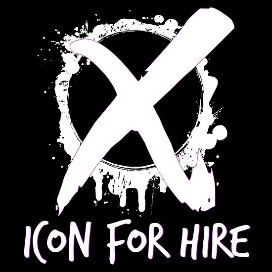 550x550 Icon For Hire Xo White Text Poster