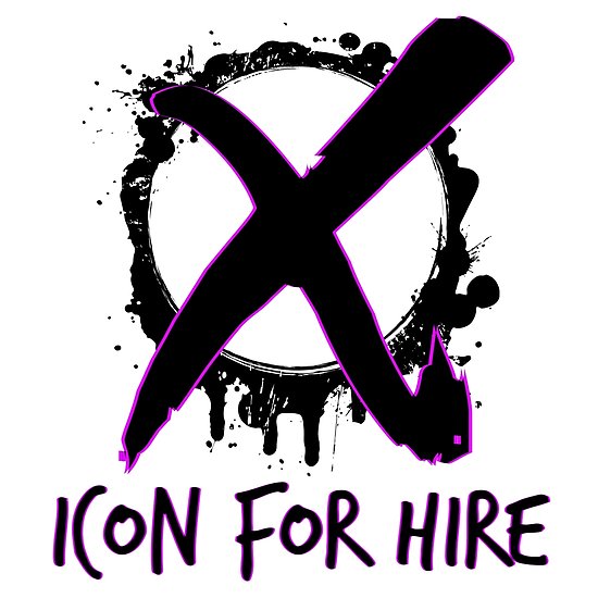 550x550 Icon For Hire Xo Black Text Poster