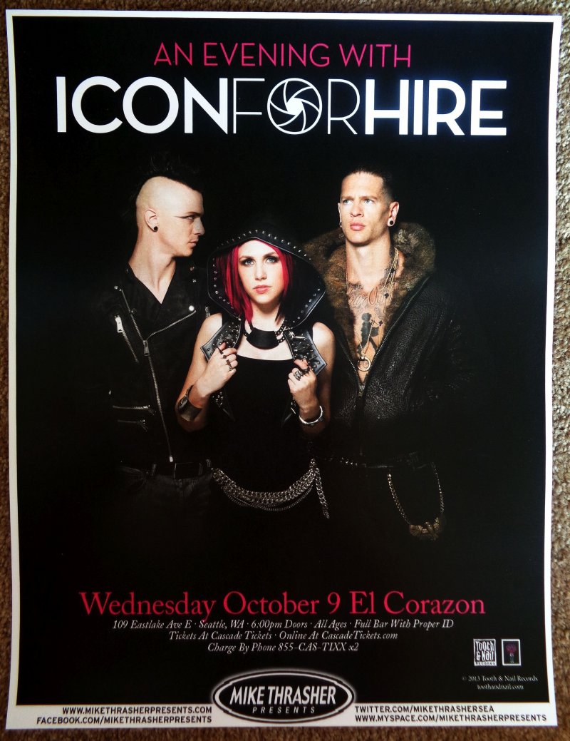 800x1039 Icon For Hire Gig Poster Seattle Washington Concert