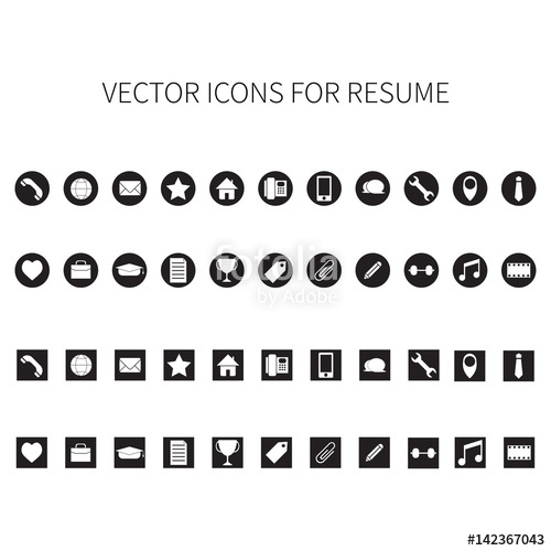 500x500 Vector Icons For Resume Stock Image And Royalty Free Vector
