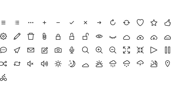 600x350 Simple Icon Set