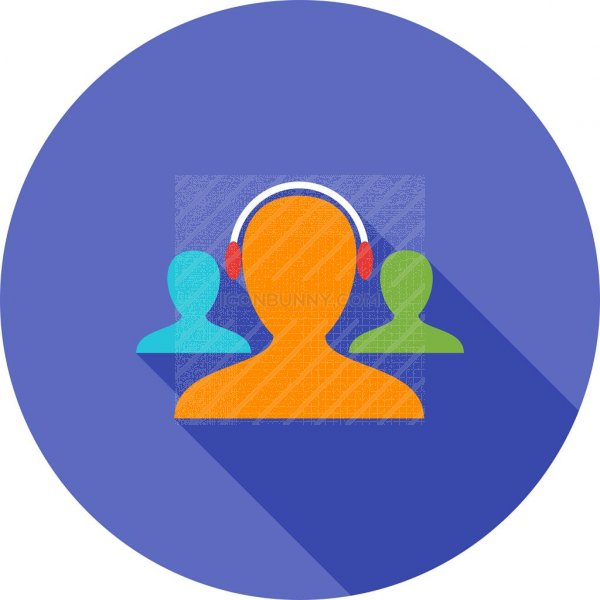600x600 Customer Support Flat Shadowed Icon