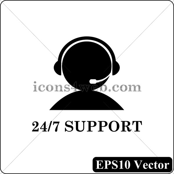 600x600 Support Black Icon Vector