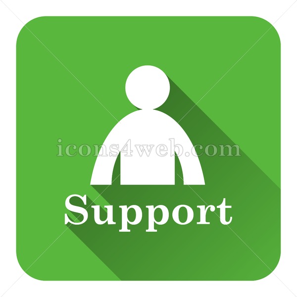 600x600 Support Flat Icon With Long Shadow Vector