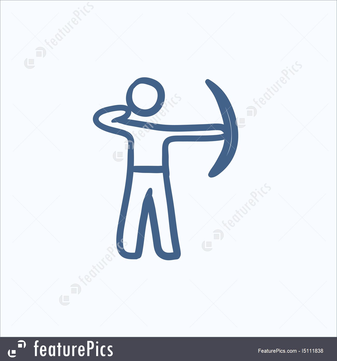 1300x1392 Archer Training With Bow Sketch Icon Illustration
