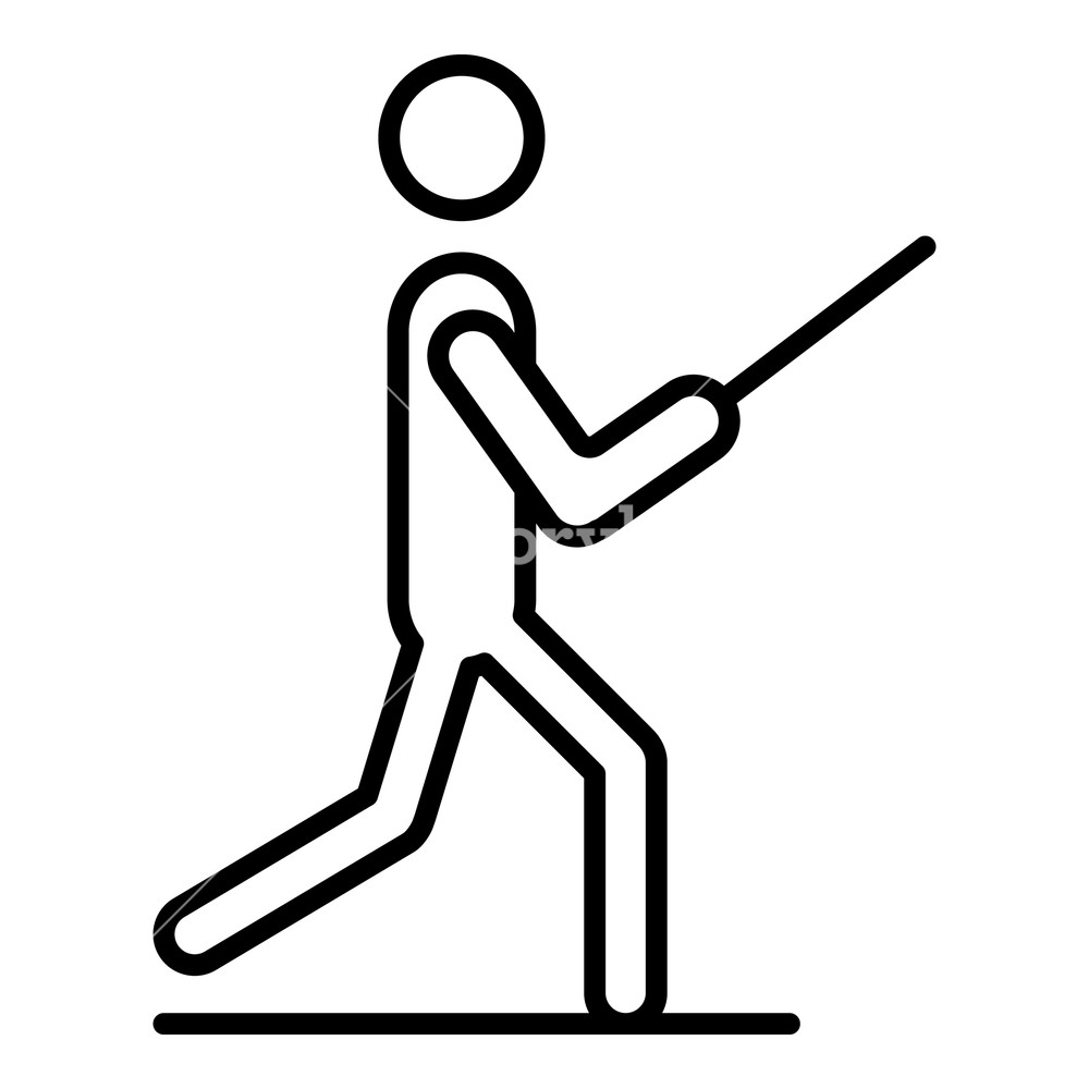 1000x1000 Man Fencing Training Icon Outline Man Fencing Training Vector