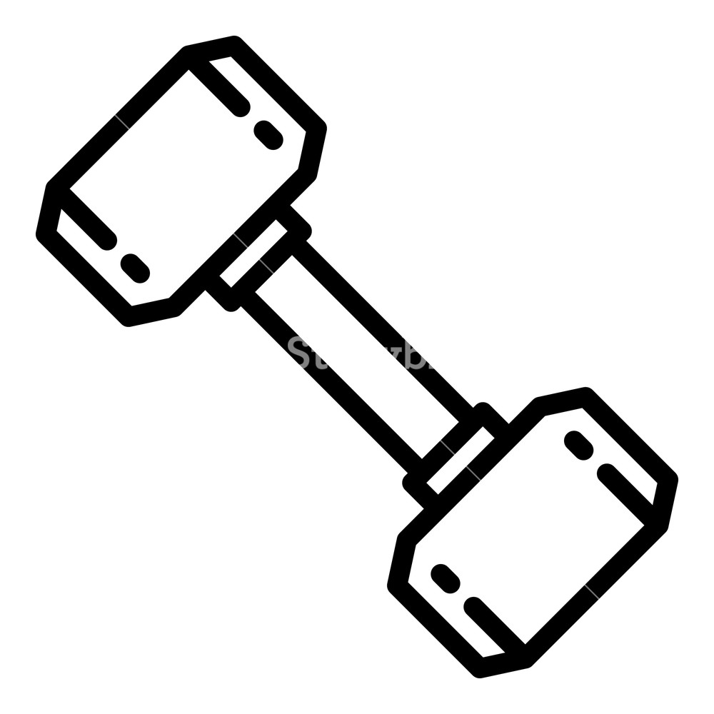 1000x1000 Training Dumbell Icon Outline Training Dumbell Vector Icon
