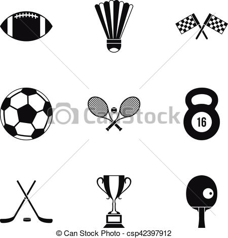 450x470 Accessories For Training Icons Set, Simple Style Accessories