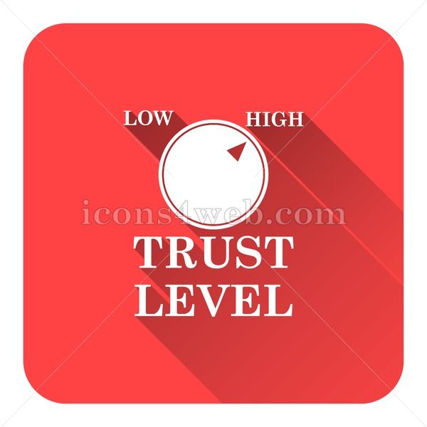 600x600 Trust Level Flat Icon With Long Shadow Vector