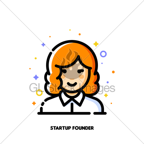 500x500 Female User Avatar Of Startup Founder Icon Of Cute Girl Gl