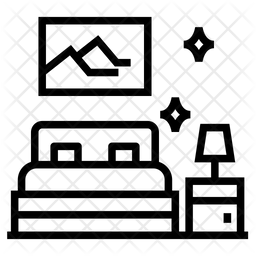 256x256 Clean Bedroom Furniture Icon Of Line Style