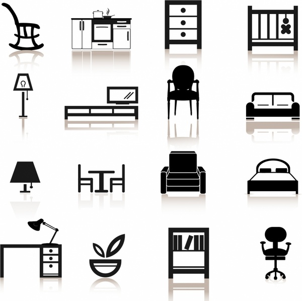 600x598 Furniture Icons Free Vector In Adobe Illustrator