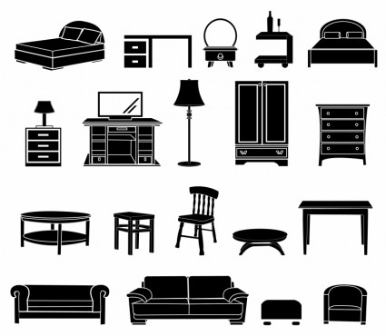 425x370 Home Furniture Black And White Icon Vector Icon Free Vector Free