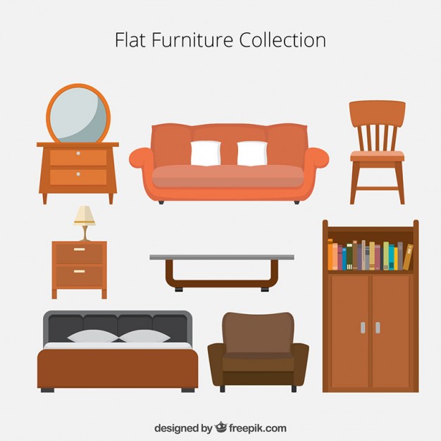 626x626 Flat Furniture Icons Collection Vector Free Download
