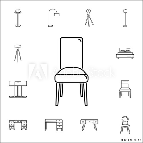 500x500 Furniture Chair Icon Set Of Household Accessories Icons Signs