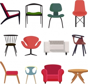 281x268 Furniture Icons Collection Vectors Stock For Free Download
