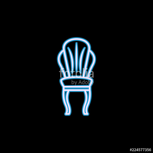 500x500 Classical Armchair Icon In Neon Style One Of Furniture Collection