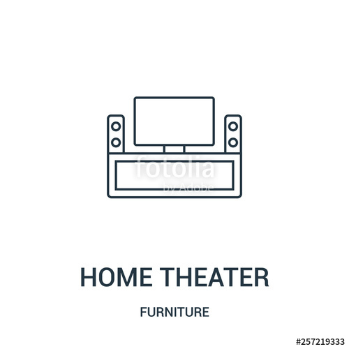 500x500 Home Theater Icon Vector From Furniture Collection Thin Line Home