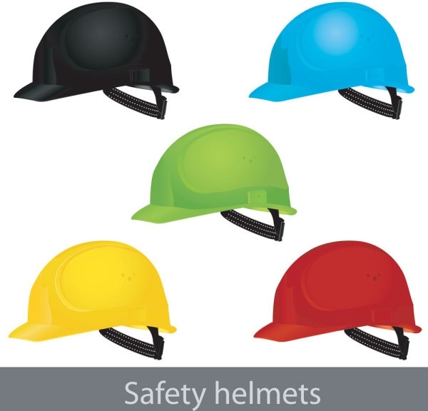 600x576 Safety Helmet Icons Collection Realistic Colorful Design Free