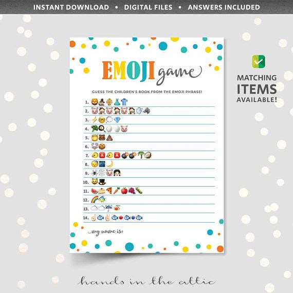 570x570 Emoji Pictionary Game With Answers Printable, Baby Shower Phone