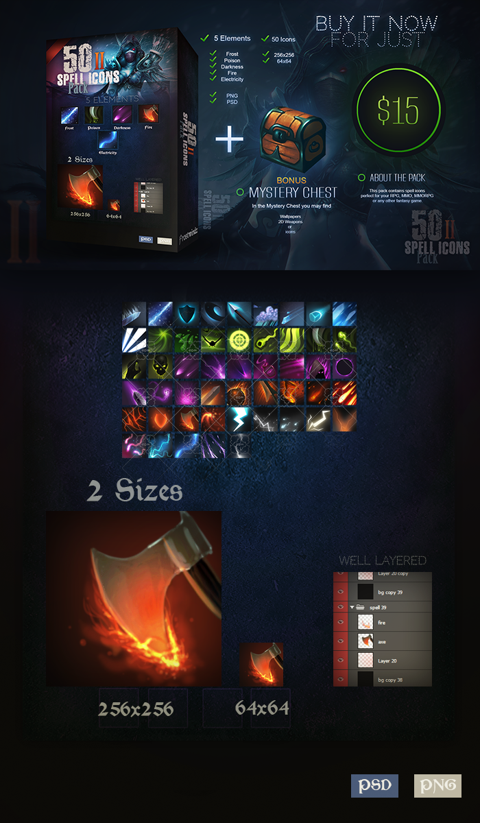 700x1200 Spell Icons Pack Gamedev Market