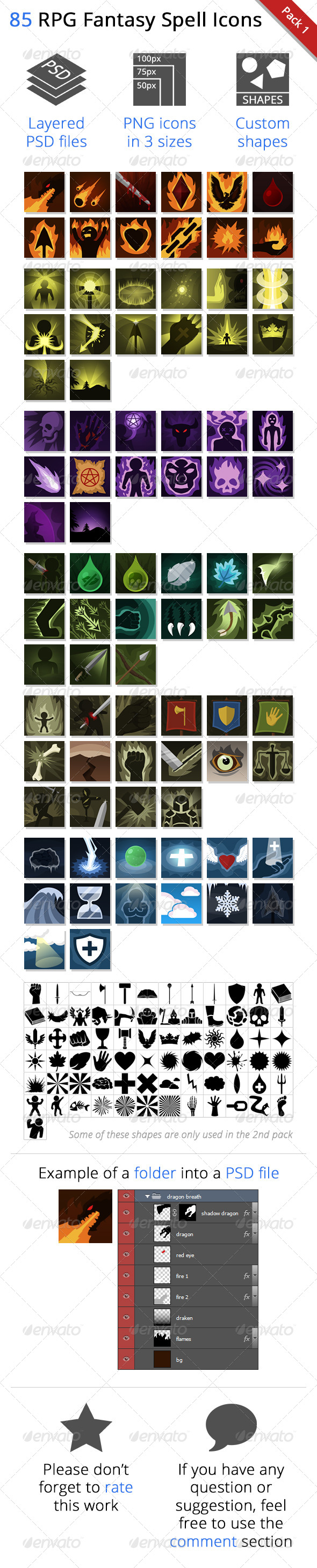 590x2920 Rpg Fantasy Spells Icons