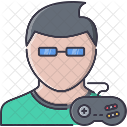 256x256 Gamer Icon Of Colored Outline Style