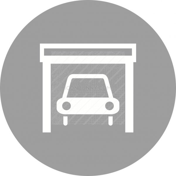 600x600 Car In Garage Flat Round Icon
