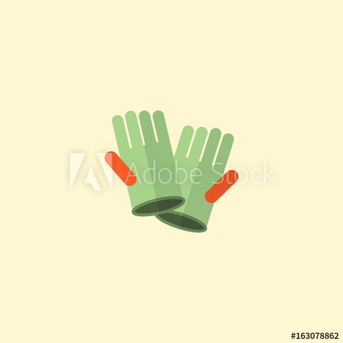 500x500 Flat Icon Cleaning Gloves Element Vector Illustration Of Flat