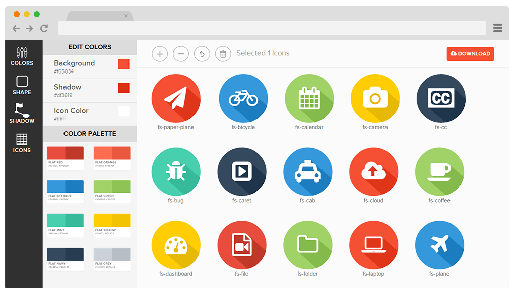 1020x572 Flat Shadow Icons Generator