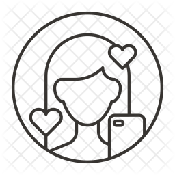 256x256 Girl Icon Of Line Style