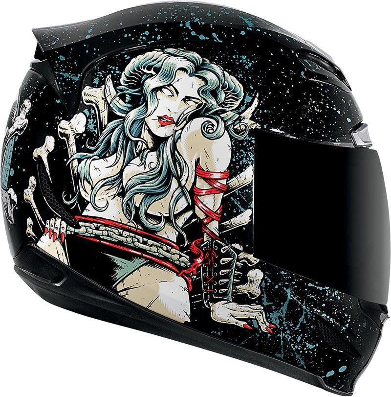 800x811 Icon Airmada Hoodoo Glow In The Dark Full Face Motorcycle Helmet