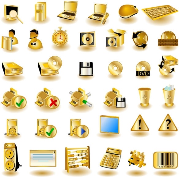 584x578 Gold Common Computer Icon Vector Free Vector In Encapsulated