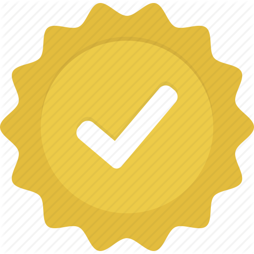 512x512 Badge, Check, Gold, Verified, Yellow Icon