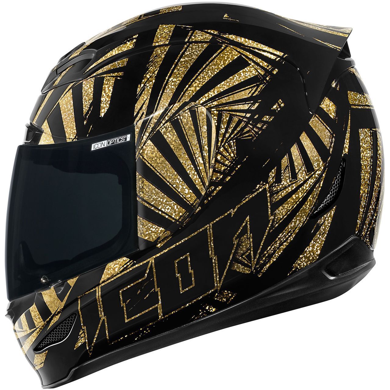 1280x1280 Icon Airmada Spaztyk Gold Helmet Helmet Motorcycle Outfit