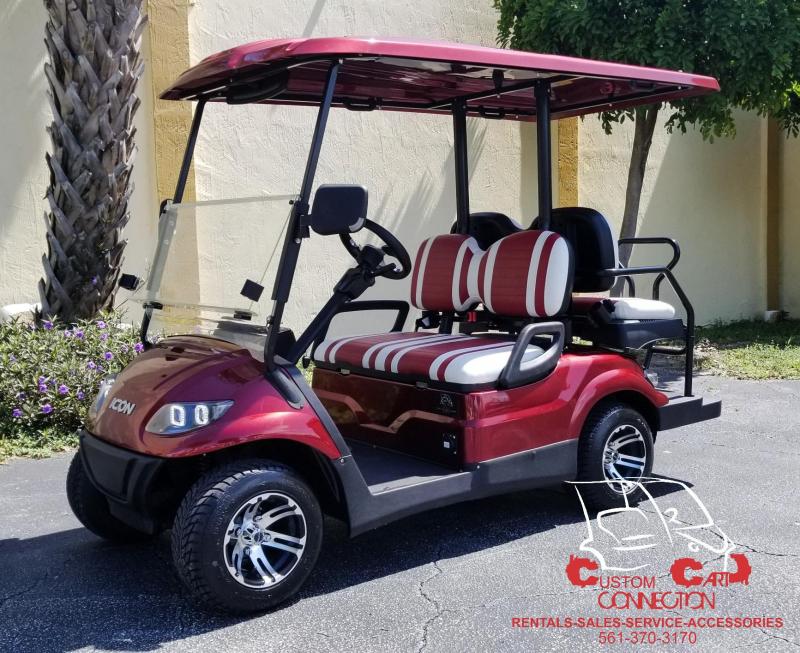 800x653 Icon Red Lifted Electric Vehicle Golf Cart Custom Golf