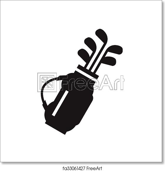 561x581 Free Art Print Of Golf Bag With Clubs Symbol Icon Freeart