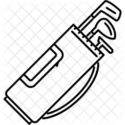 256x256 Golf Clubs Icon Of Line Style