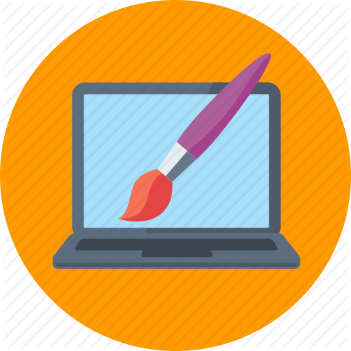 512x512 Graphic Design, Paintbrush, Web Design Icon