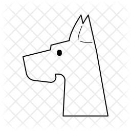 256x256 Great Dane Icon Of Line Style