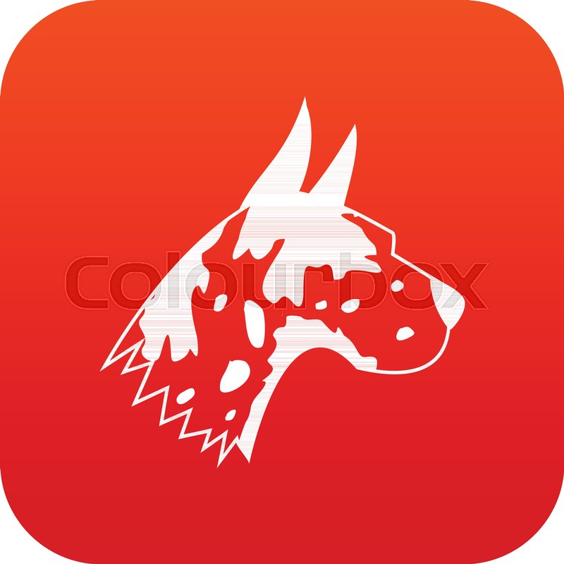 800x800 Great Dane Dog Icon Digital Red For Stock Vector Colourbox