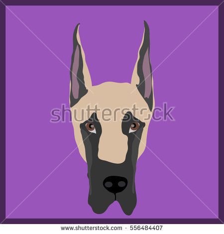 450x470 Icon With Great Dane Dog Vector Illustration In Flat Style
