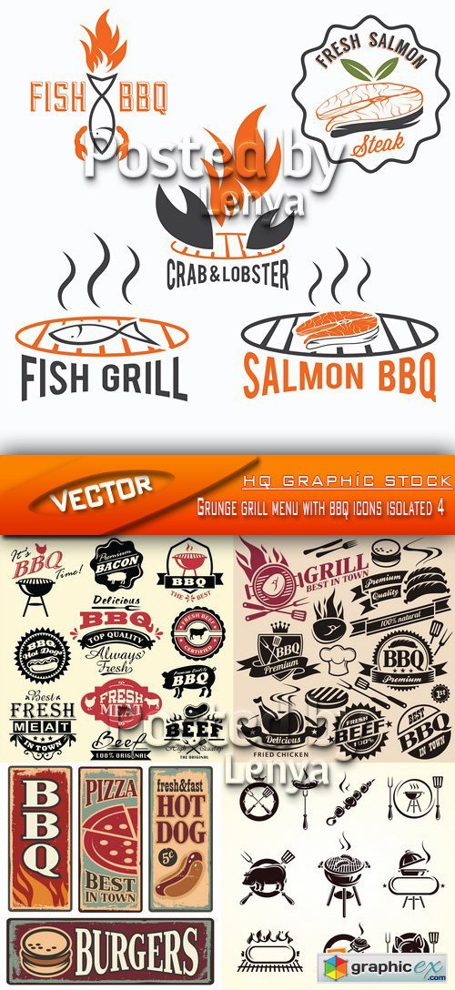 500x1088 Grunge Grill Menu With Bbq Icons Isolated Free Download Vector