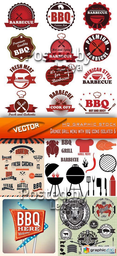 500x1088 Grunge Grill Menu With Bbq Icons Isolated Free Download Vector