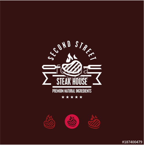 499x500 Steak House Logo, Steak Icon, Bbq, Grill Menu Stock Image